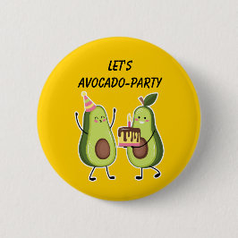 Avocado Birthday Celebration Custom Pin Ronde Button 5,7 Cm