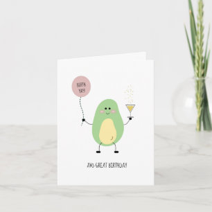 Avocado Birthday Kaart - Cute, Fun Folded Kaart