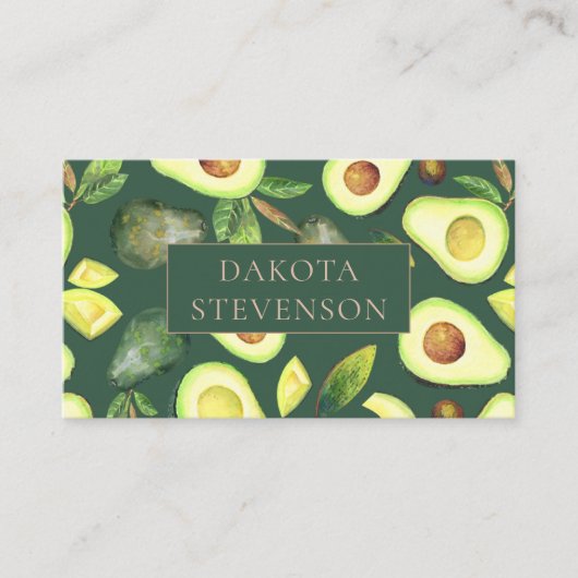 Avocado Blossom | Donkergroene superieure professi Visitekaartje (Voorkant)