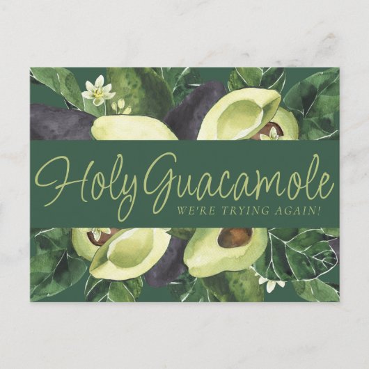 Avocado Blossom | Punny Rustic New Wedding Date Briefkaart (Voorkant)