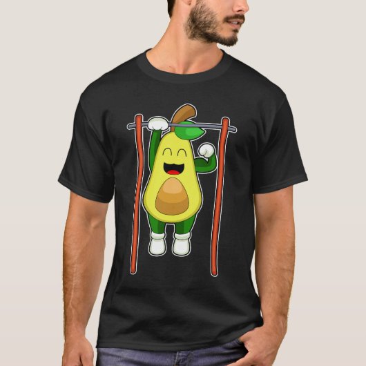 Avocado Bodybuilder Pull ups Fitness T-shirt (Voorkant)