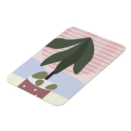 Avocado Boom Blush Muted Geometric Pink Magneet (Linkerzijde)