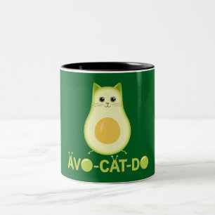 avocado cat kat tweekleurige koffiemok