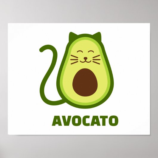 Avocado cat poster (Voorkant)