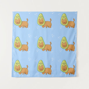 Avocado Cat Tapestry Wandkleed
