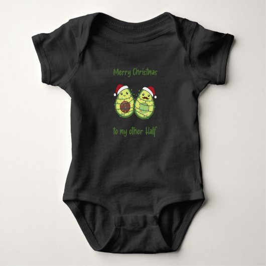 Avocado Christmas Lights Funny Avocados Romper (Voorkant)