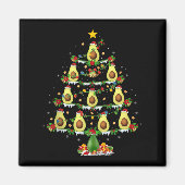 Avocado Christmas Tree Lights Funny Avocado Xmas T Magneet (Voorkant)