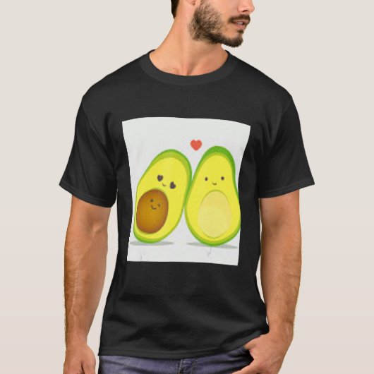avocado cute pattern ilustration t-shirt (Voorkant)