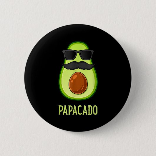 Avocado Dad Papacado Funny Daddy Father Avocado  Ronde Button 5,7 Cm (Voorkant)