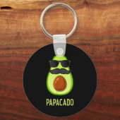 Avocado Dad Papacado Funny Daddy Father Avocado  Sleutelhanger (Voorkant)