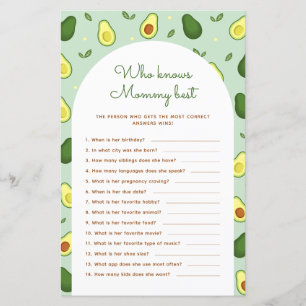 avocado die kent mammie beste Baby shower spel