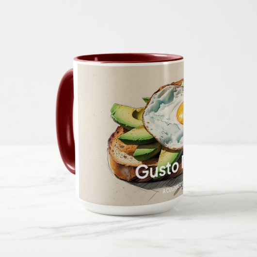 Avocado & Egg Toast Gusto Poetry Mok (Voorkant links)