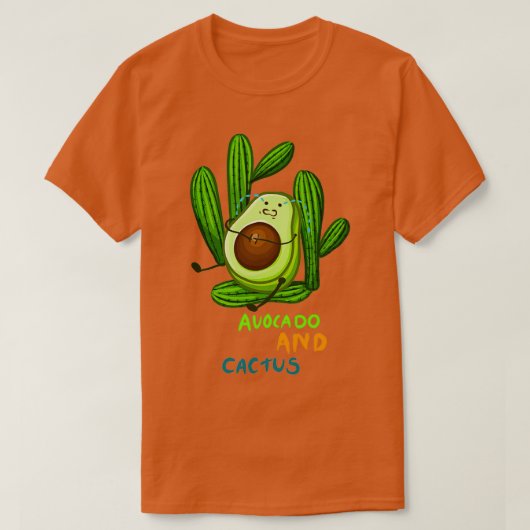 Avocado en cactus grappig t-shirt (Design voorkant)