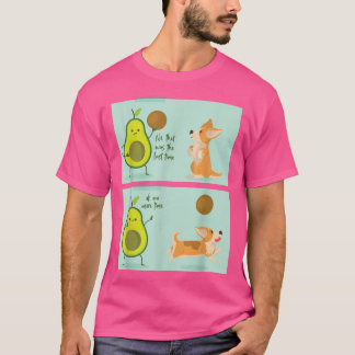 Avocado en Corgi die fetch fetch spelen T-shirt