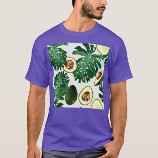 Avocado en exotische tropische bladeren t-shirt
