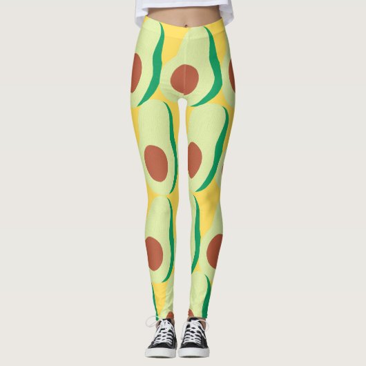 Avocado en gele Leggings (Voorkant)