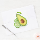 Avocado en komkommer ronde sticker (Envelop)