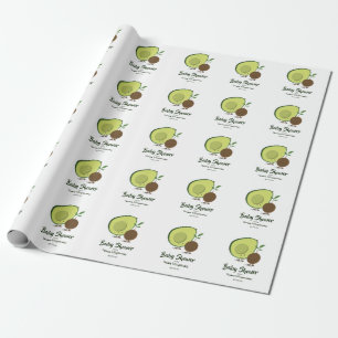 Avocado en Pit Cartoon Baby shower Cadeaupapier