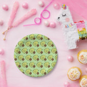 Avocado en Pit Cartoon Character Pattern Papieren Bordje (Feest)