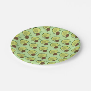 Avocado en Pit Cartoon Character Pattern Papieren Bordje