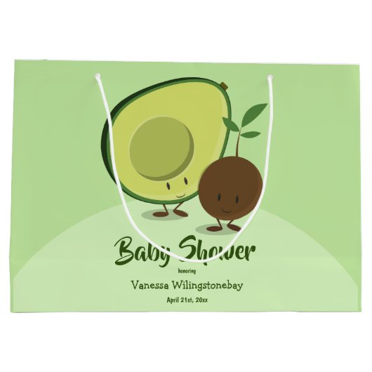 Avocado en Pit Cartoon Karakter Baby shower Groot Cadeauzakje