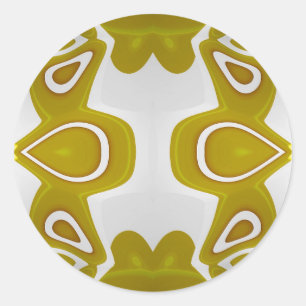 ~ avocado en witte fractal ~ ronde sticker