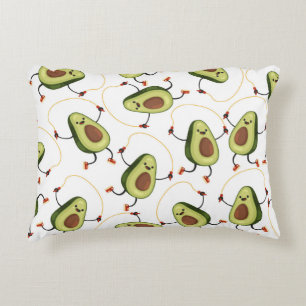 Avocado Fitness: Schattige patroon Accent Kussen