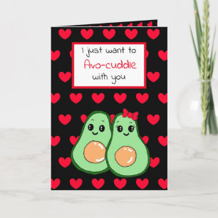 Avocado Food Pun, Schattigee Happy Valentijnsdag K Kaart