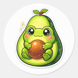 Avocado Frog Ronde Sticker