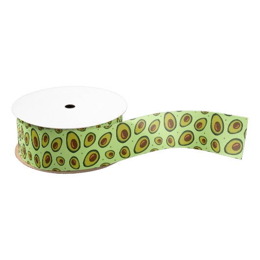 Avocado Fruit Patterned Green Vegetarian Vegan Grosgrain Lint (Spoel)