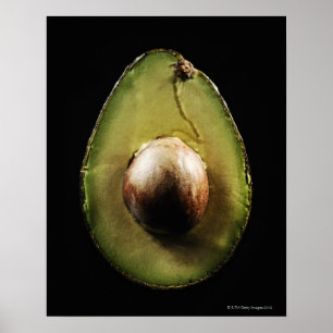 Avocado,Fruit,Zwarte achtergrond Poster