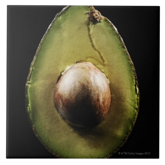 Avocado,Fruit,Zwarte achtergrond Tegeltje (Voorkant)