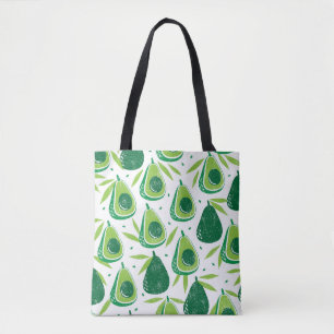 Avocado, getextureerde stempel, naadloos patroon. draagtas