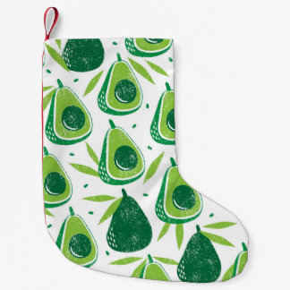 Avocado, getextureerde stempel, naadloos patroon. kleine kerstsok