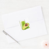 Avocado gladthie vierkante sticker (Envelop)