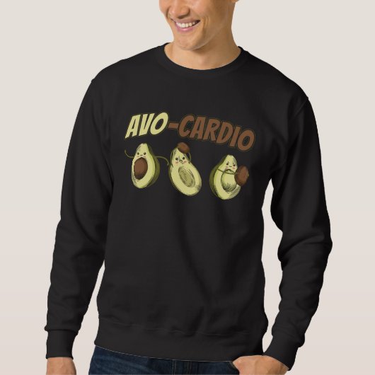 Avocado Graphic Avo Cardio for a Avacardio Workout Trui (Voorkant)