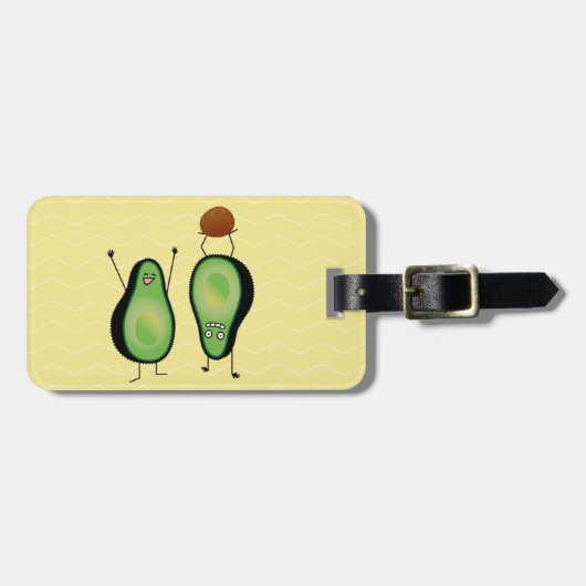 Avocado grappig gekerende handlanger bagagelabel (Voorkant horizontaal)
