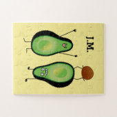 Avocado grappig gekerende handlanger legpuzzel (Horizontaal)