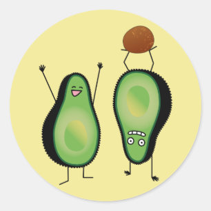 Avocado grappig gekerende handlanger ronde sticker