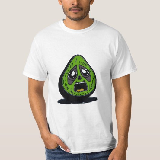 Avocado grappig gezicht t-shirt (Voorkant)