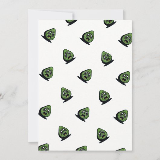 Avocado grappige gezicht uitnodiging (Achterkant)