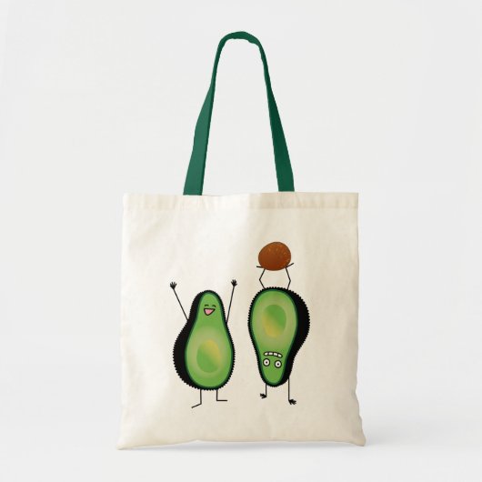 Avocado grappige handlangslang, groene put tote bag (Voorkant)