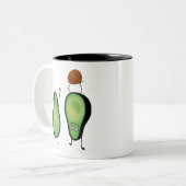 Avocado grappige handlangslang, groene put tweekleurige koffiemok (Voorkant links)