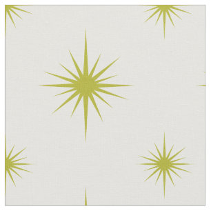 Avocado Green Atomic Starburst Mid Century Patroon Stof