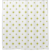 Avocado Green Atomic Starburst Pattern midden eeuw Douchegordijn (Voorkant)
