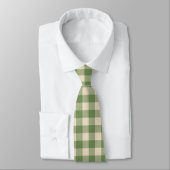 Avocado Green Cotvoordcore Gingham Check Pset Stropdas (Gebonden)