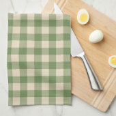 Avocado Green Cotvoordcore Gingham Check Pset Theedoek (Quarter Fold)