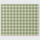 Avocado Green Cream Cotvoordcore Gingham Pset Cadeaupapier (Vlak)