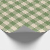Avocado Green Cream Cotvoordcore Gingham Pset Cadeaupapier (Hoek)