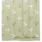 Avocado Green Love Hearts Douche rideau (Devant)